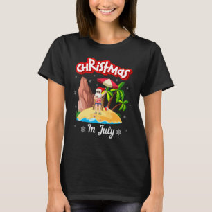 Christmas In July Santa Summer Hawaii Beach T-Shirt