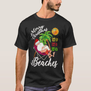 Christmas In July Santa Surfing Summer Beach Vaca T-Shirt
