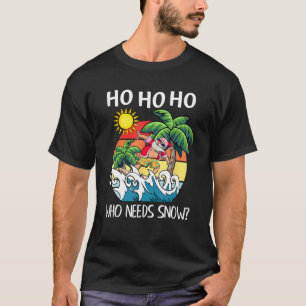 Christmas In July  Santa Surfing Summer Beach Vaca T-Shirt