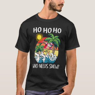 Christmas In July  Santa Surfing Summer Beach Vaca T-Shirt