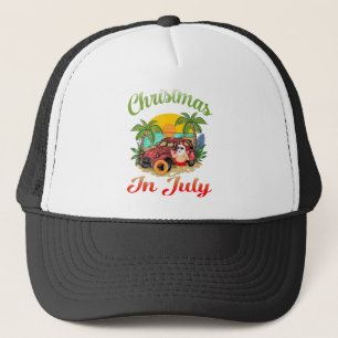 Christmas in July Santa Surfing Summer Trucker Hat