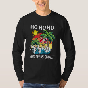 Christmas In July Santa Surfing Summer Vacation T-Shirt