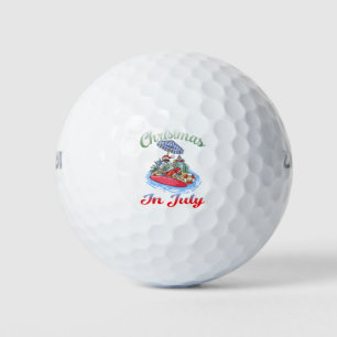 Christmas in July Santa Surfing T Shirt Summer Golf Balls