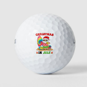 Christmas In July Santa Tie Dye Summer Surf Surfin Golf Balls