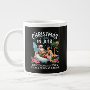 Christmas in July Santa Vacation Drink Large Coffee Mug