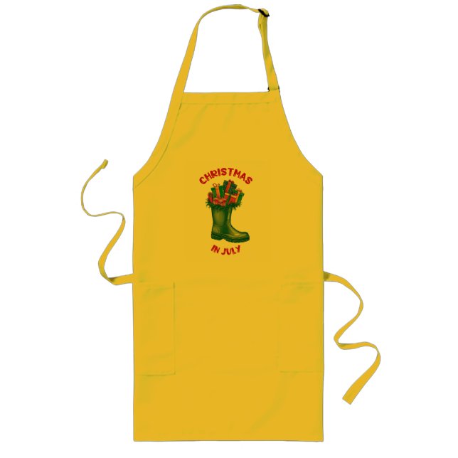 Christmas In July, Santa's Boot Of Good Cheer Long Apron (Front)
