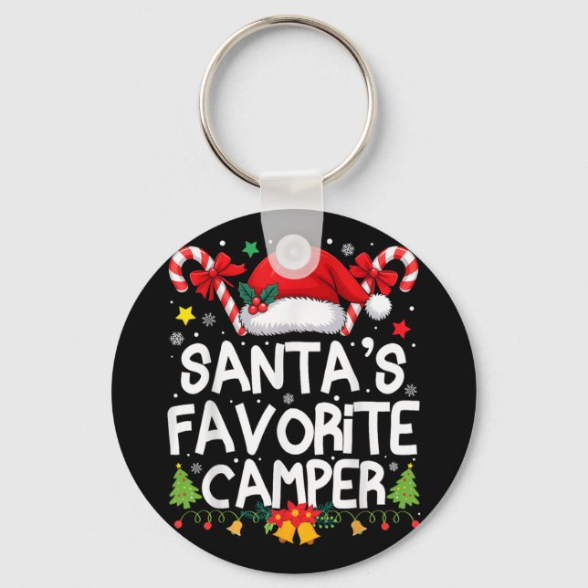 Christmas In July Santas Favourite Camper Camping  Key Ring (Front)