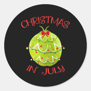 Christmas In July Shirt For Hawaiian Women Kids Su Classic Round Sticker