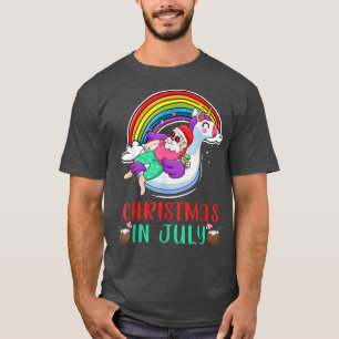 Christmas In July shirt, Funny Santa Summer Beach T-Shirt