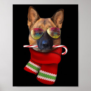 Christmas In July Shirt German Shepherd Sungles Do Poster