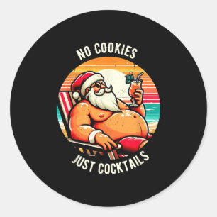 Christmas In July Shirt No Cookies Just Tails Sant Classic Round Sticker