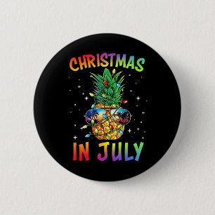 Christmas In July Shirt Pineapple Xmas Tree Summer 6 Cm Round Badge