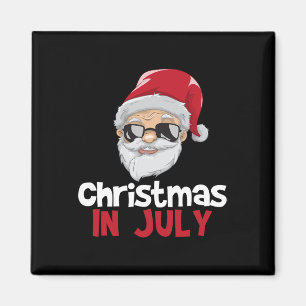 Christmas In July Shirt Santa Claus Funny Summer T Magnet