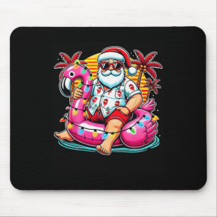 Christmas In July Shirt Santa Flamingo Float Summe Mouse Pad