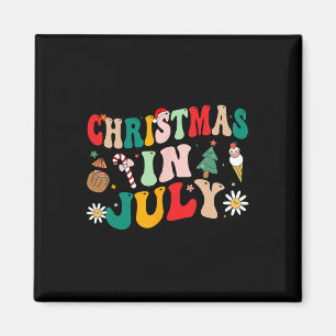 Christmas In July Shirts Groovy Xmas Summer Men Wo Magnet