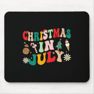 Christmas In July Shirts Groovy Xmas Summer Men Wo Mouse Pad