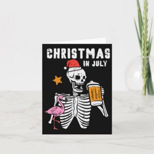 Christmas In July Skeleton Santa Funny Summer Xmas Card