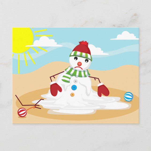 christmas in july snowman holiday postcard (Front)