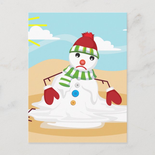christmas in july snowman holiday postcard (Front)