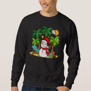 Christmas In July Snowman On Palm Tree Tropical Be Sweatshirt