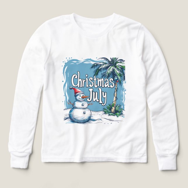 Christmas in July Snowman & Palm Tree Design (Design Front)