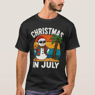 Christmas in July Snowman Summer Beach Xmas T-Shirt