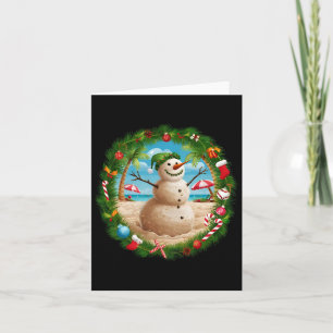 Christmas In July Snowman Summer Tropical Beach Va Card
