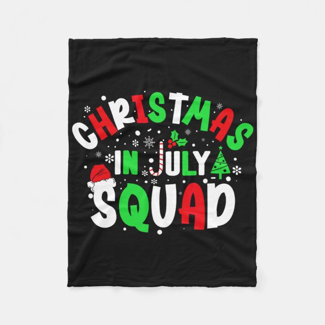 Christmas In July Squad Funny Christma Summer Men  Fleece Blanket (Front)