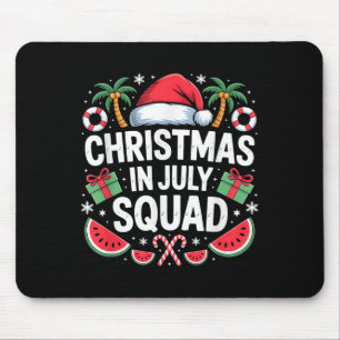 Christmas In July Squad Funny Summer Vacation Men Mouse Pad