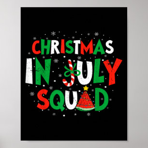Christmas In July Squad Funny Summer Vacation Men  Poster