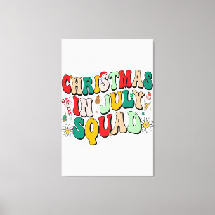 Christmas in July Squad Funny Summer Xmas Beach Va Canvas Print