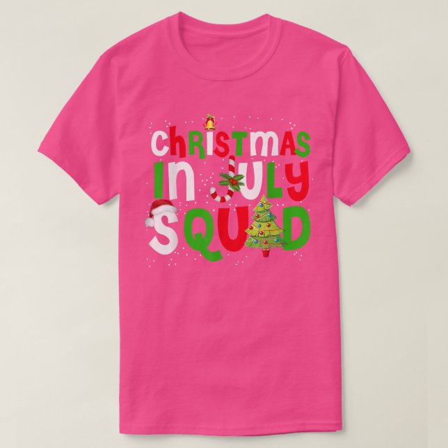 Christmas In July Squad Funny Summer Xmas Men Wome T-Shirt (Design Front)