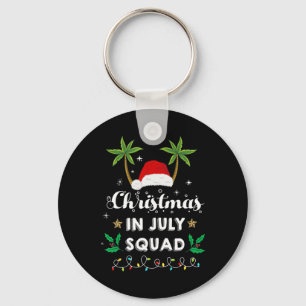 Christmas In July Squad Funny Summer Xmas Santa Ha Key Ring