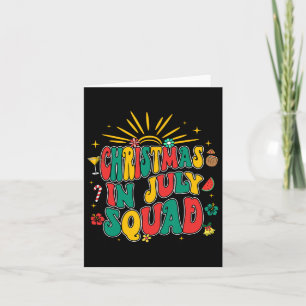 Christmas In July Squad Groovy Retro Beach Summer  Card