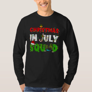 Christmas In July Squad Palm Tree & Xmas Lights Su T-Shirt