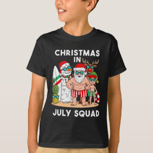 Christmas In July Squad Santa And Friends Xmas Boy T-Shirt