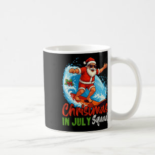 Christmas In July Squad Santa Claus Surfing Summer Coffee Mug