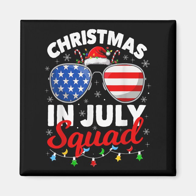 Christmas In July Squad Summer Beach Hawaii Santa  Magnet (Front)