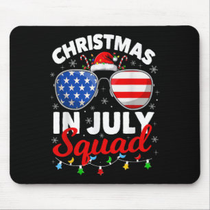 Christmas In July Squad Summer Beach Hawaii Santa Mouse Pad