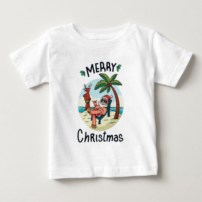 Christmas in July Square Sticker Postcard Baby T-Shirt (Front)