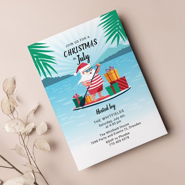 Christmas in July Summer BBQ Beach Party Invitation (Creator Uploaded)