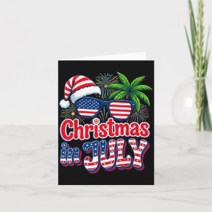 Christmas In July Summer Beach Hawaii Santa Usa Card