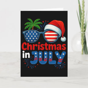 Christmas In July Summer Beach Hawaii Santa Usa Fl Card