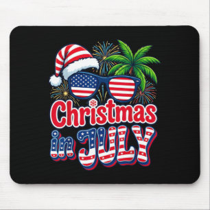 Christmas In July Summer Beach Hawaii Santa Usa Mouse Pad