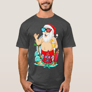 Christmas In July Summer Beach Vacation Santa Clau T-Shirt