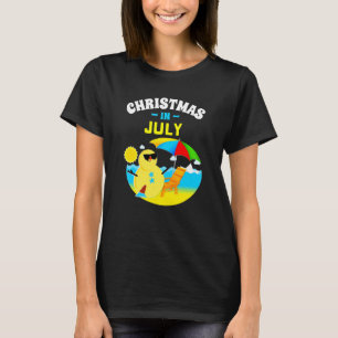 Christmas In July Summer Beach Vacation Snowman B T-Shirt