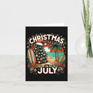 Christmas In July Summer Beach Vacation Xmas Card