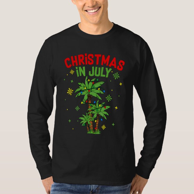 Christmas in July  Summer Beach Vacation Xmas T-Shirt (Front)