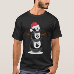 Christmas In July Summer Billiard Snowman Party T-Shirt