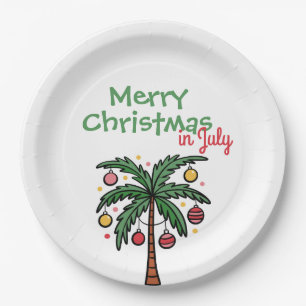 Christmas in July Summer Christmas Party Paper Plate